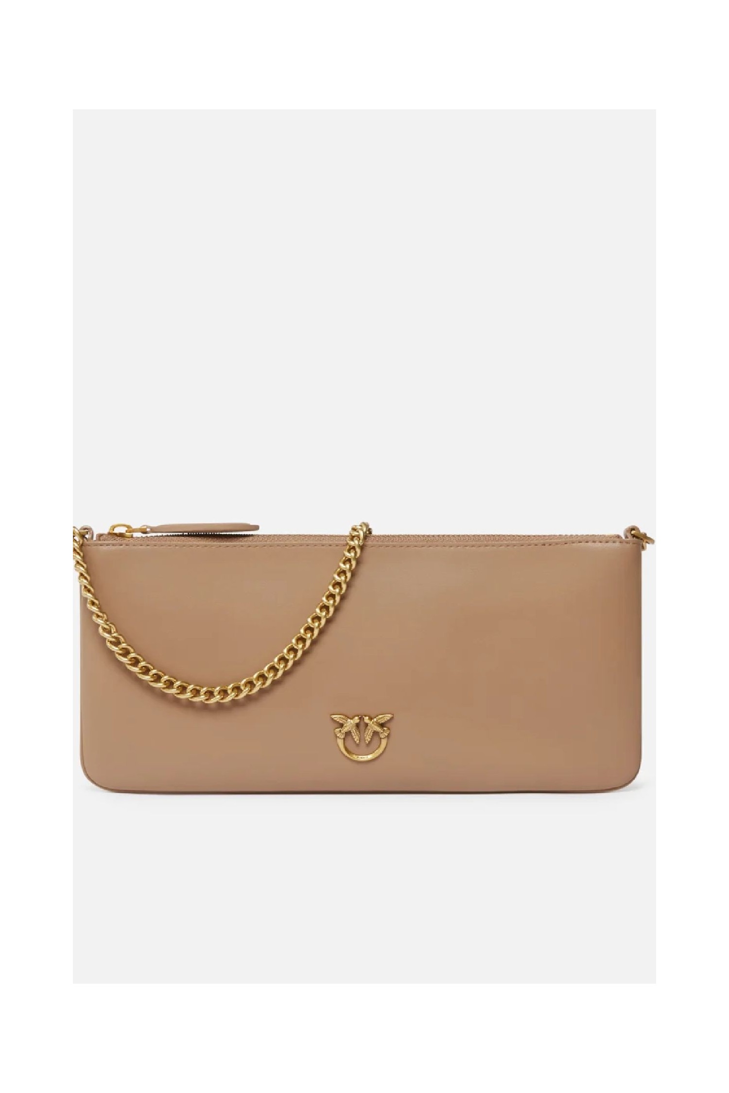 HORIZONTAL FLAT BAG IN PELLE PINKO
