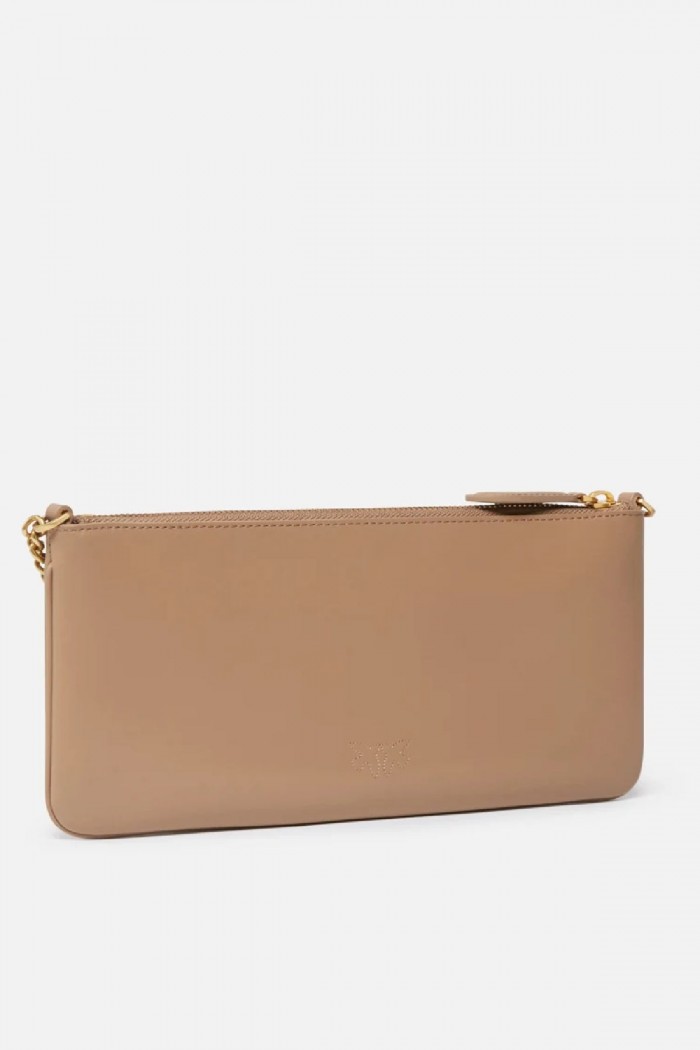 HORIZONTAL FLAT BAG IN PELLE PINKO