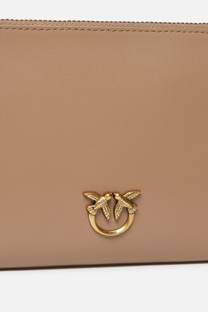 HORIZONTAL FLAT BAG IN PELLE PINKO