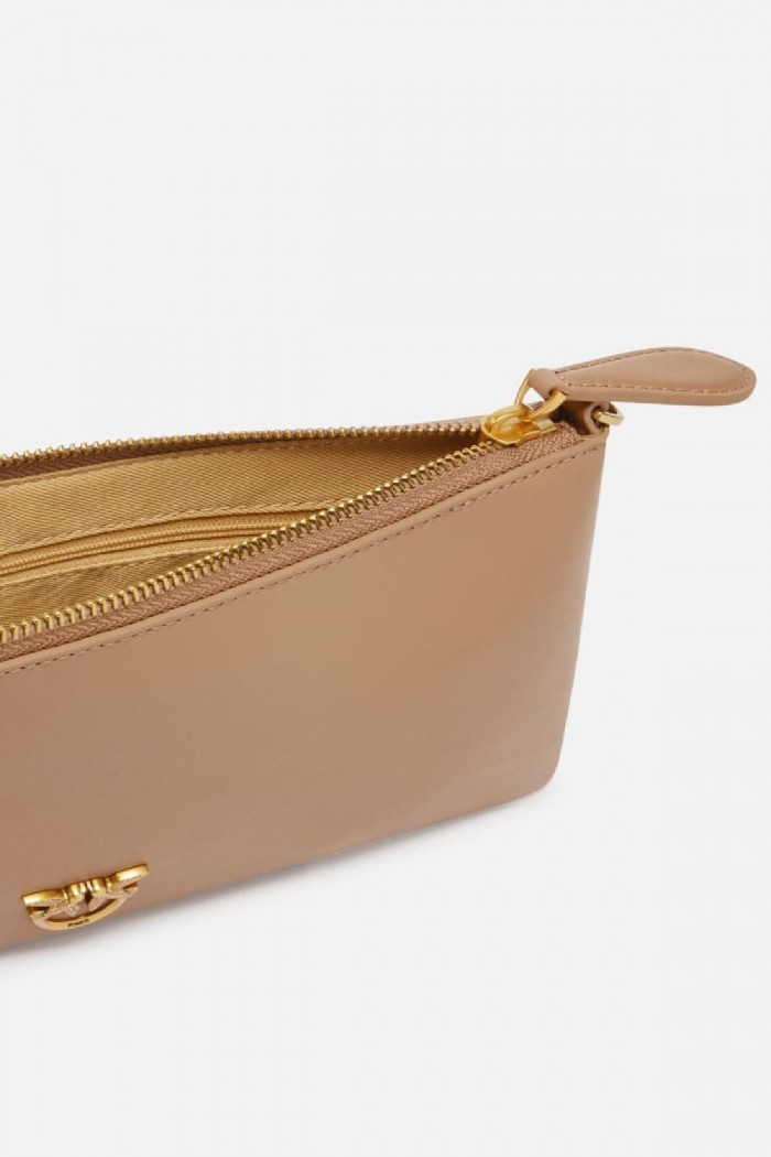 HORIZONTAL FLAT BAG IN PELLE PINKO