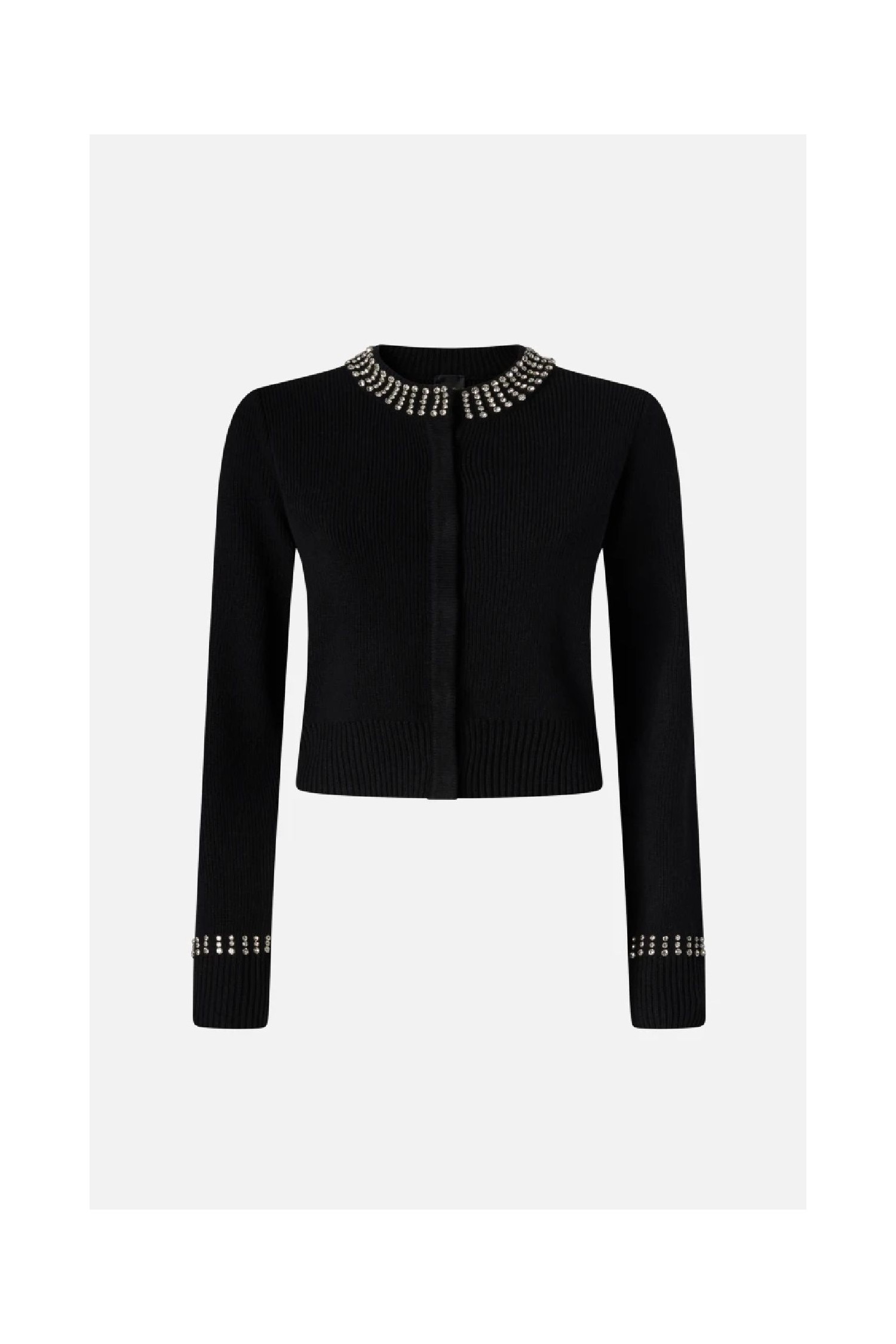 CARDIGAN GIROCOLLO CON STRASS PINKO