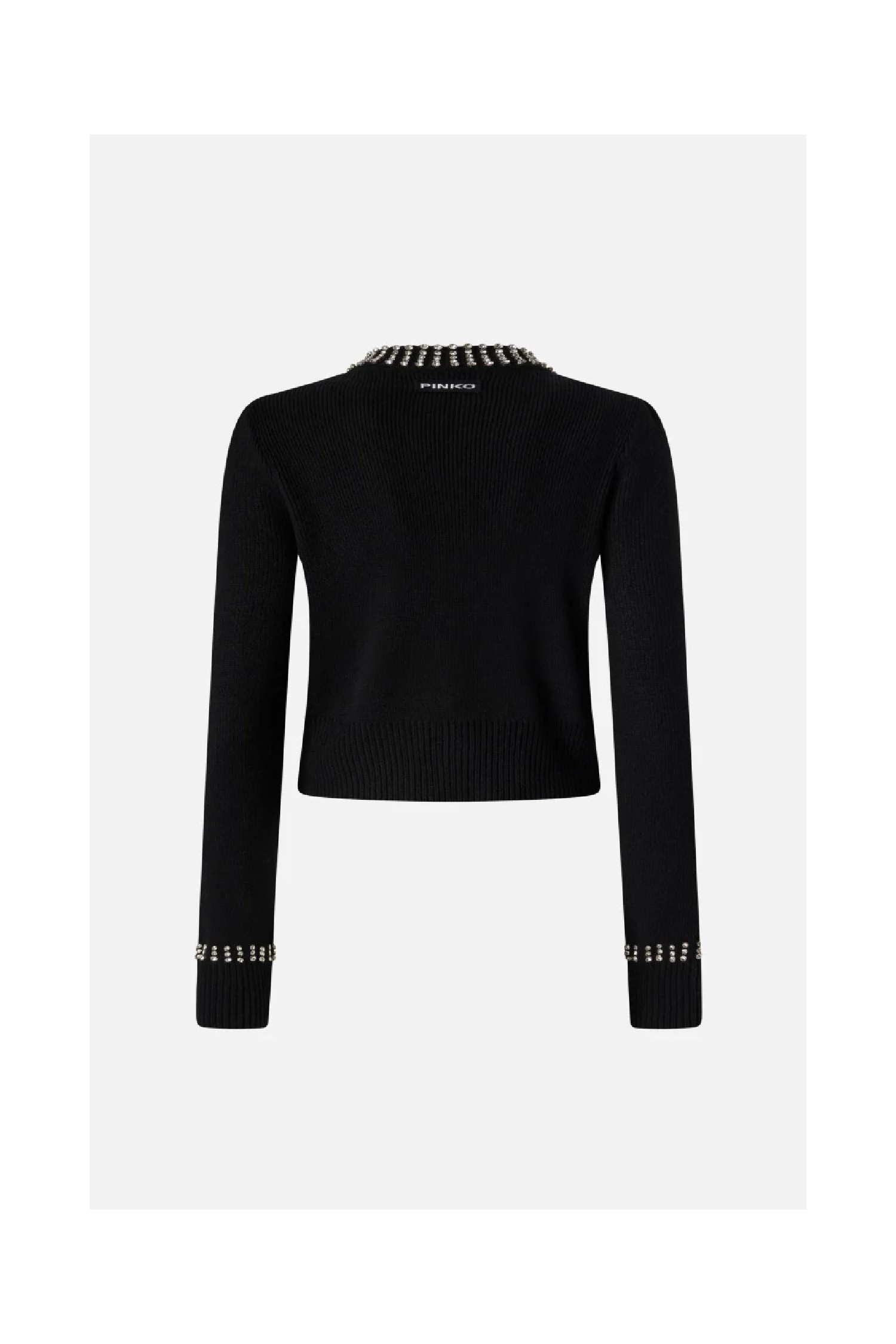 CARDIGAN GIROCOLLO CON STRASS PINKO