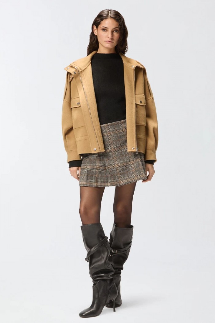 CABAN  IN PANNO DOUBLE CON COLLO ALTO PINKO