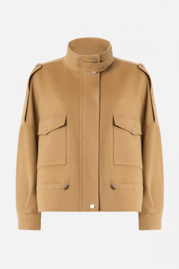 CABAN  IN PANNO DOUBLE CON COLLO ALTO PINKO