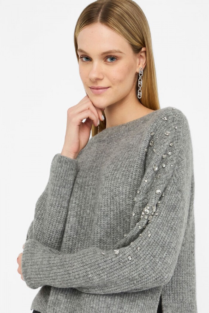 MAGLIONE IN LANA CON STRASS LIU JO