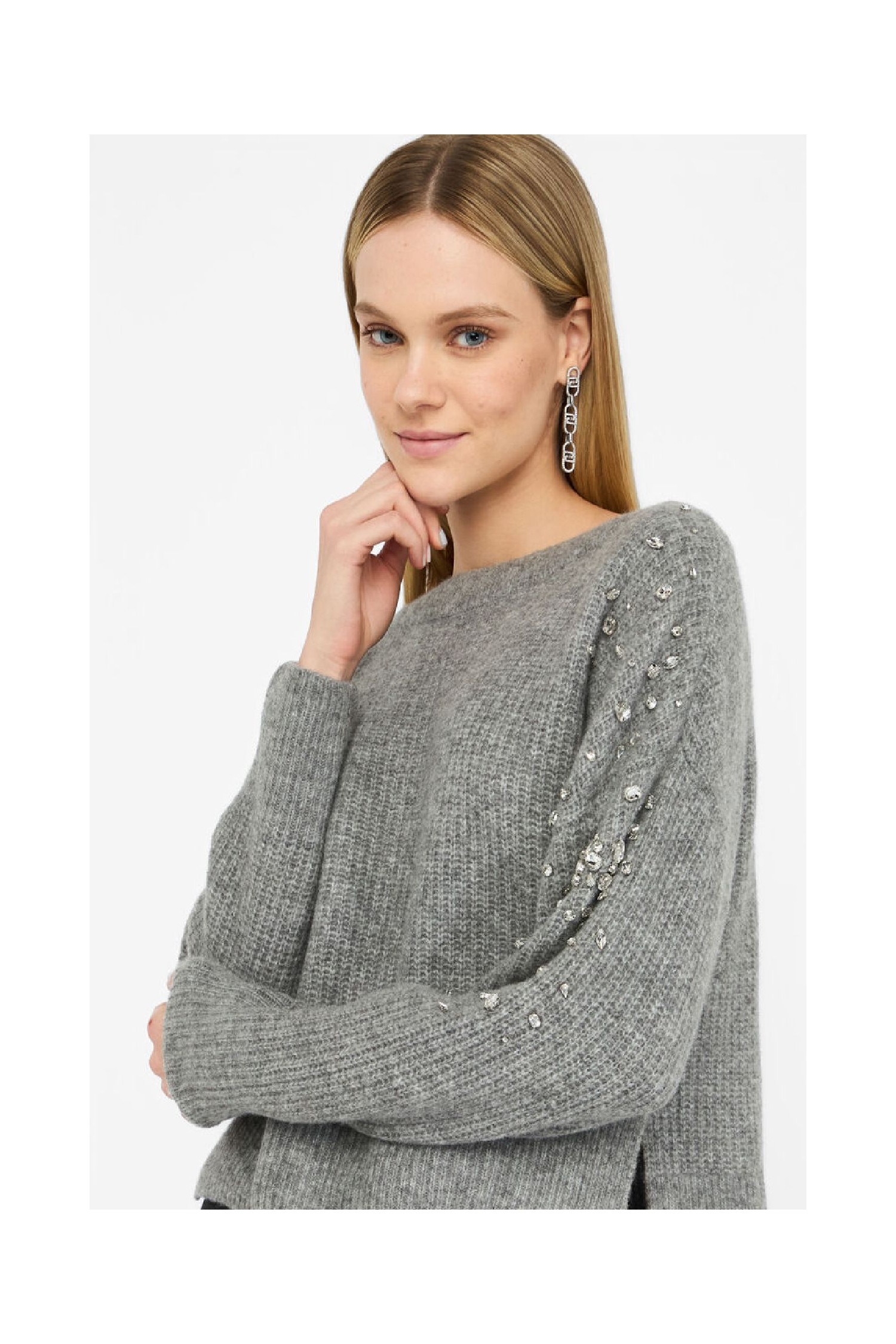 MAGLIONE IN LANA CON STRASS LIU JO
