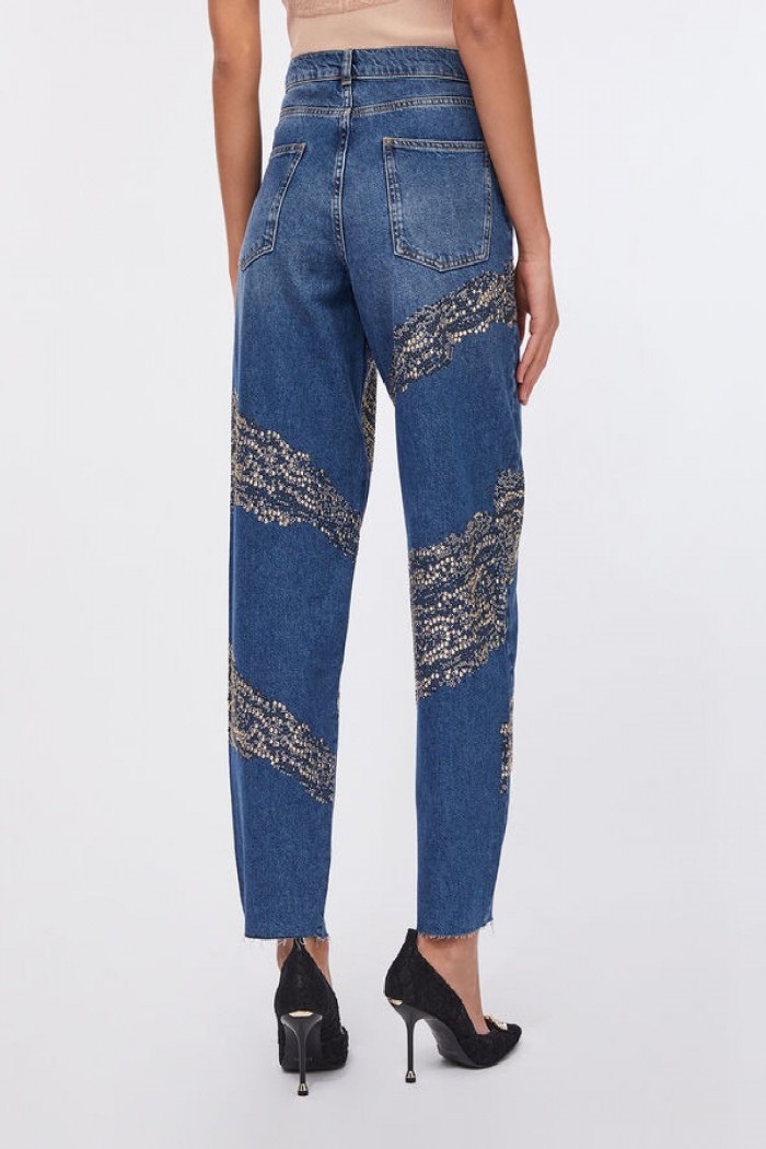 JEANS BALLOON CON STRASS E BORCHIE LIU JO