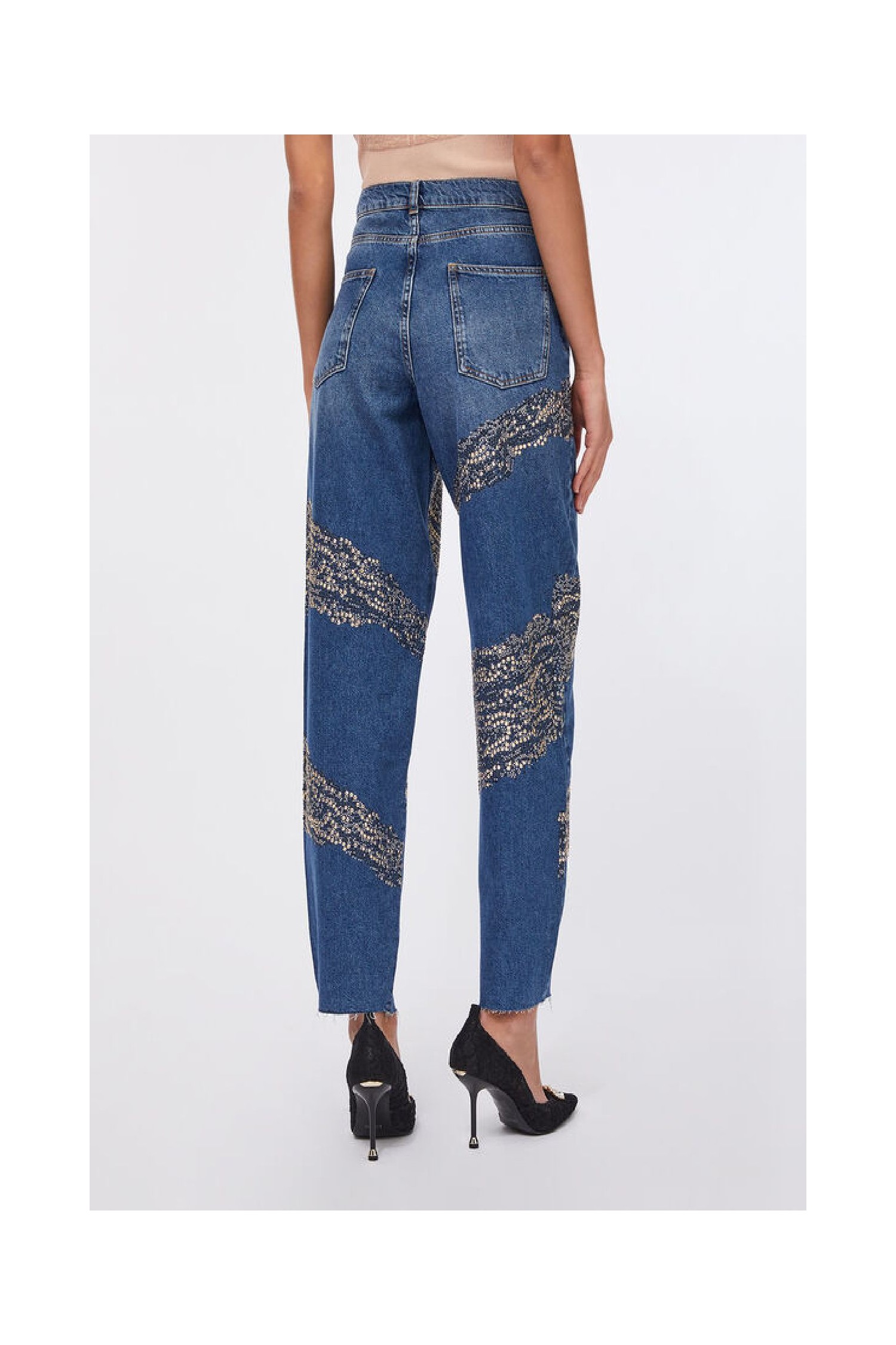 JEANS BALLOON CON STRASS E BORCHIE LIU JO