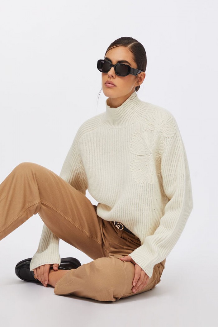 MAGLIONE LANA CON RICAMO LIU JO