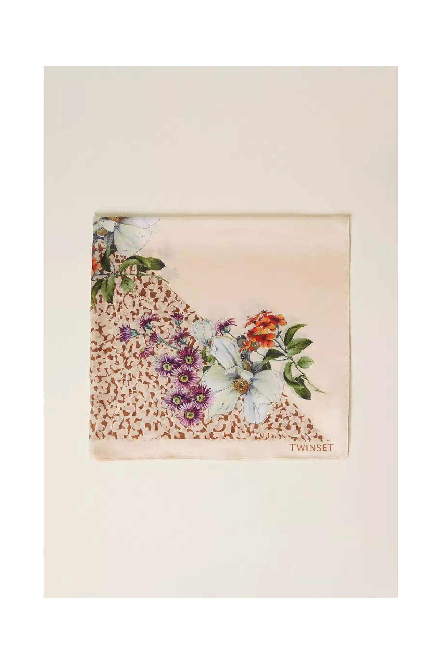 FOULARD STAMPA FIORI ANIMALIER TWINSET
