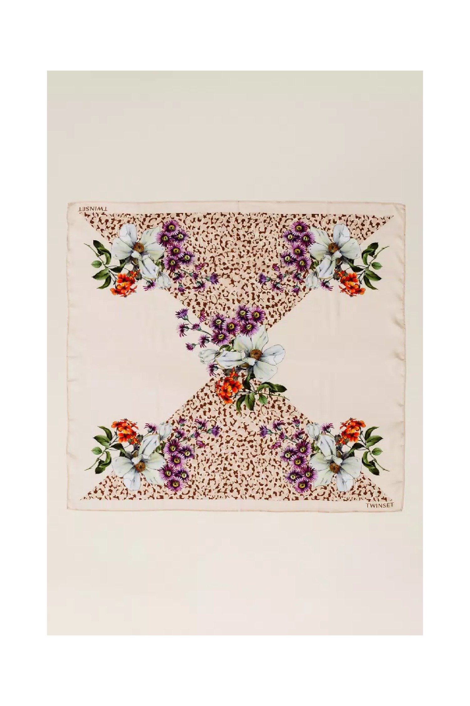 FOULARD STAMPA FIORI ANIMALIER TWINSET