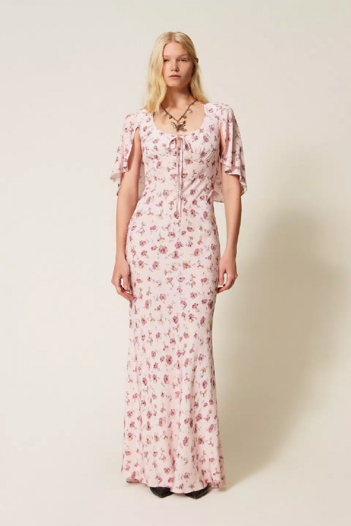 ABITO LUNGO CON STAMPA A FIORI TWINSET