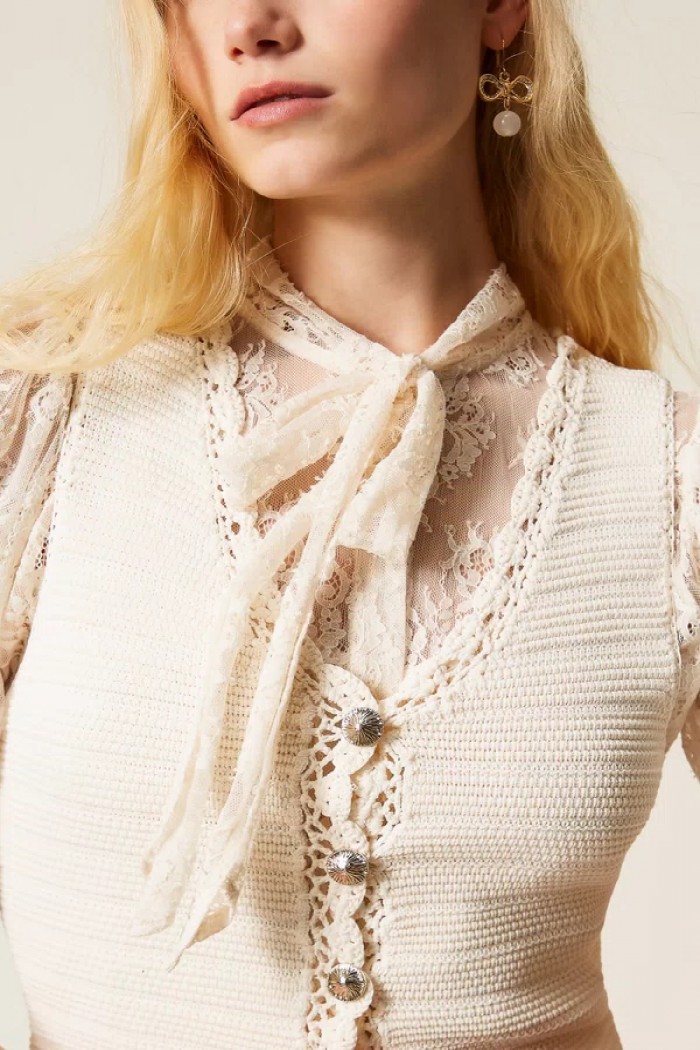 GILET IN MAGLIA CON CROCHET TWINSET