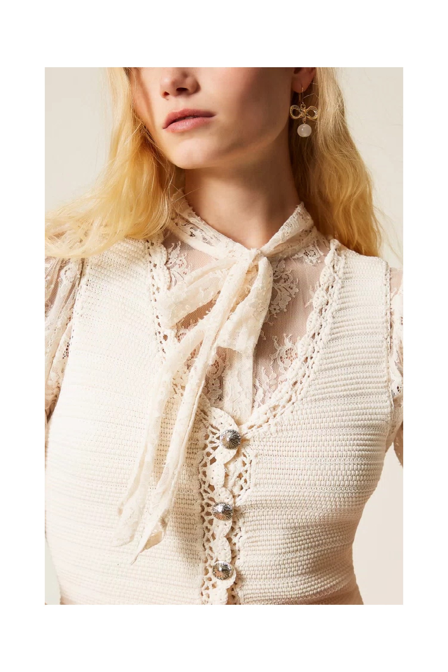 GILET IN MAGLIA CON CROCHET TWINSET