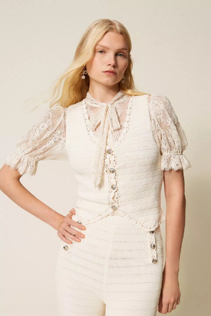 GILET IN MAGLIA CON CROCHET TWINSET