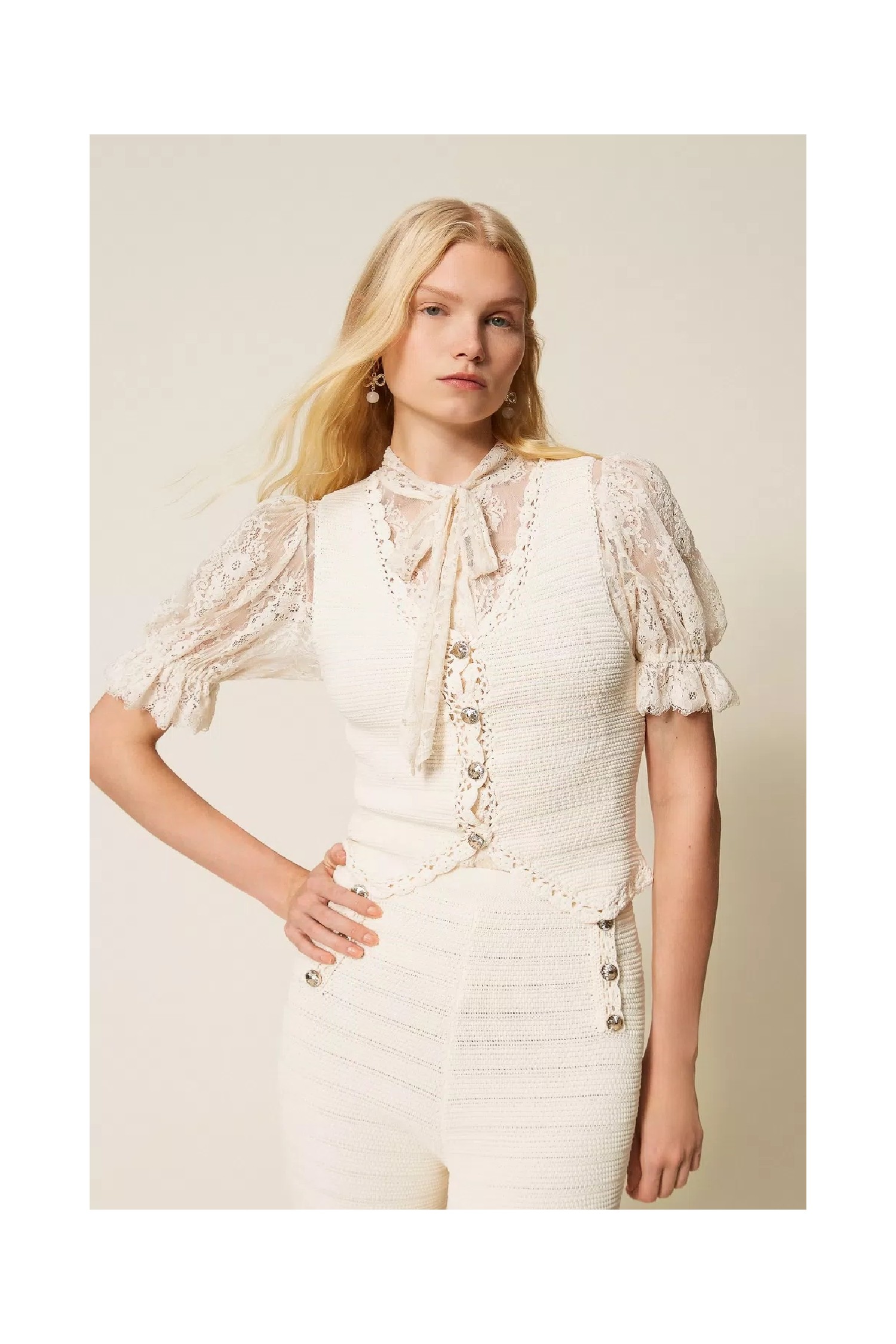 GILET IN MAGLIA CON CROCHET TWINSET