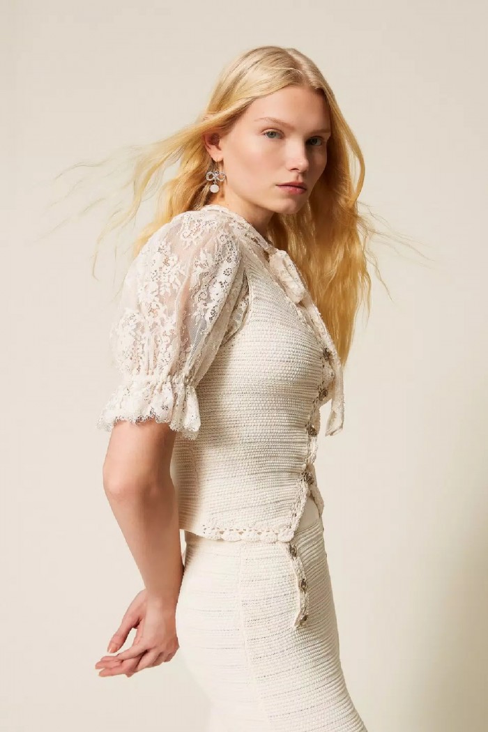 GILET IN MAGLIA CON CROCHET TWINSET