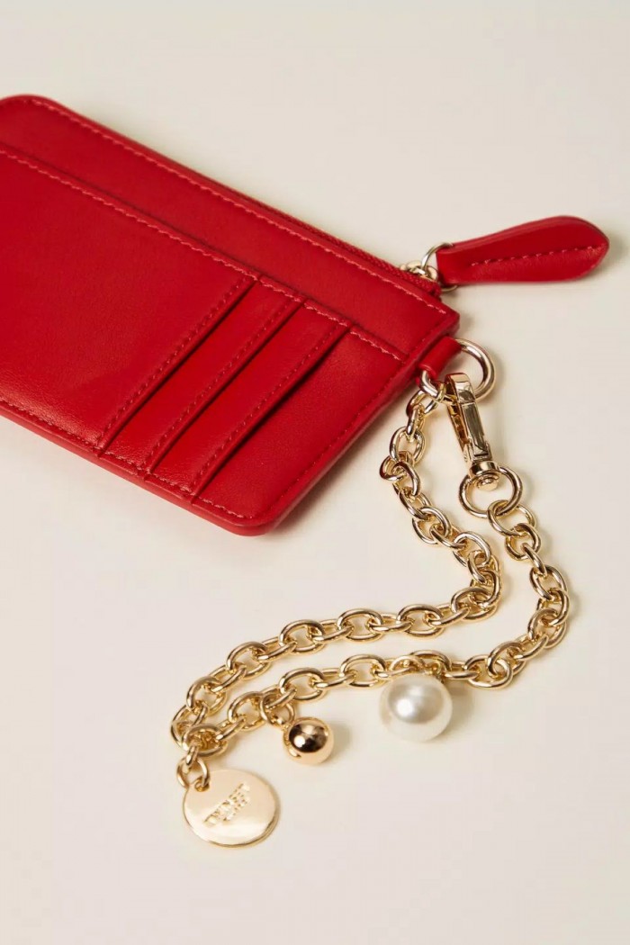 PORTA CARTE CON CHARMS E LOGO TWINSET