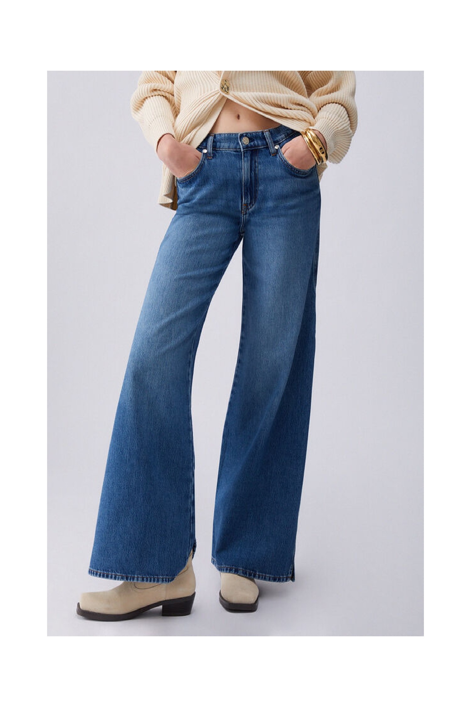 JEANS FLARE CON SPACCHETTI LATERALI  LIU JO