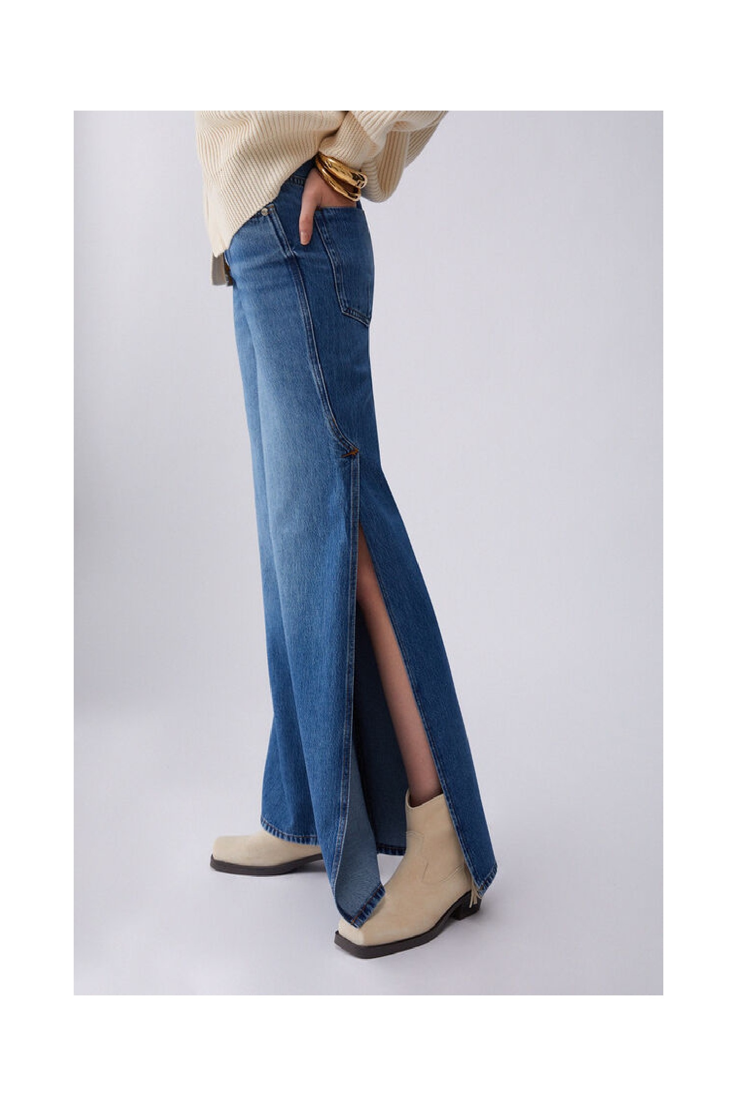 JEANS FLARE CON SPACCHETTI LATERALI  LIU JO