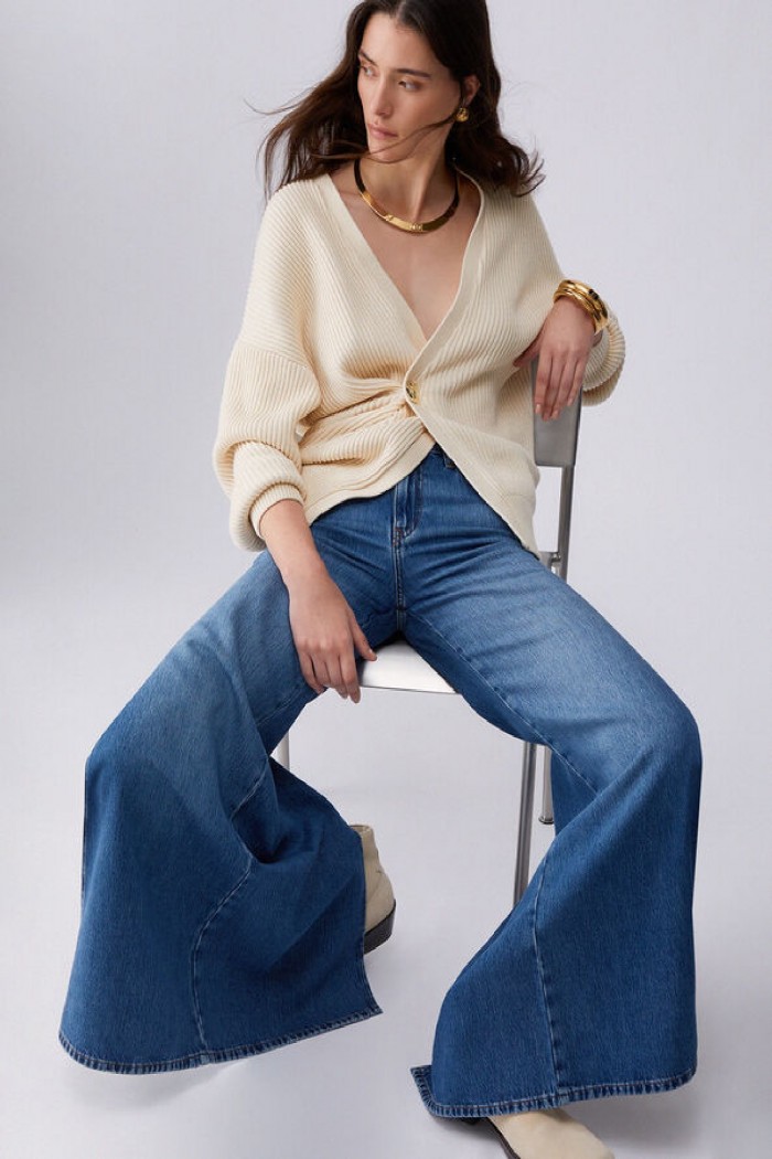 JEANS FLARE CON SPACCHETTI LATERALI  LIU JO