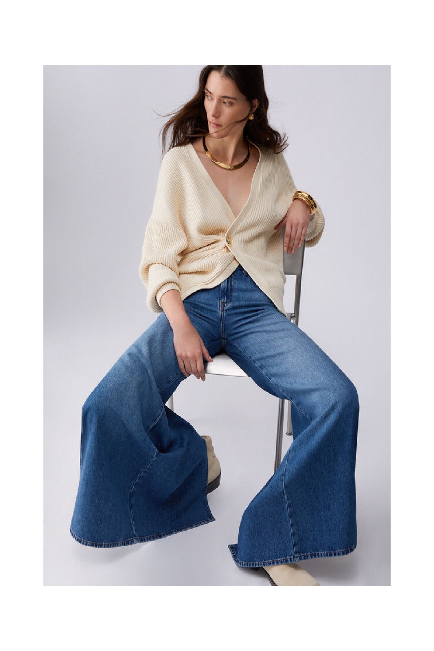 JEANS FLARE CON SPACCHETTI LATERALI  LIU JO