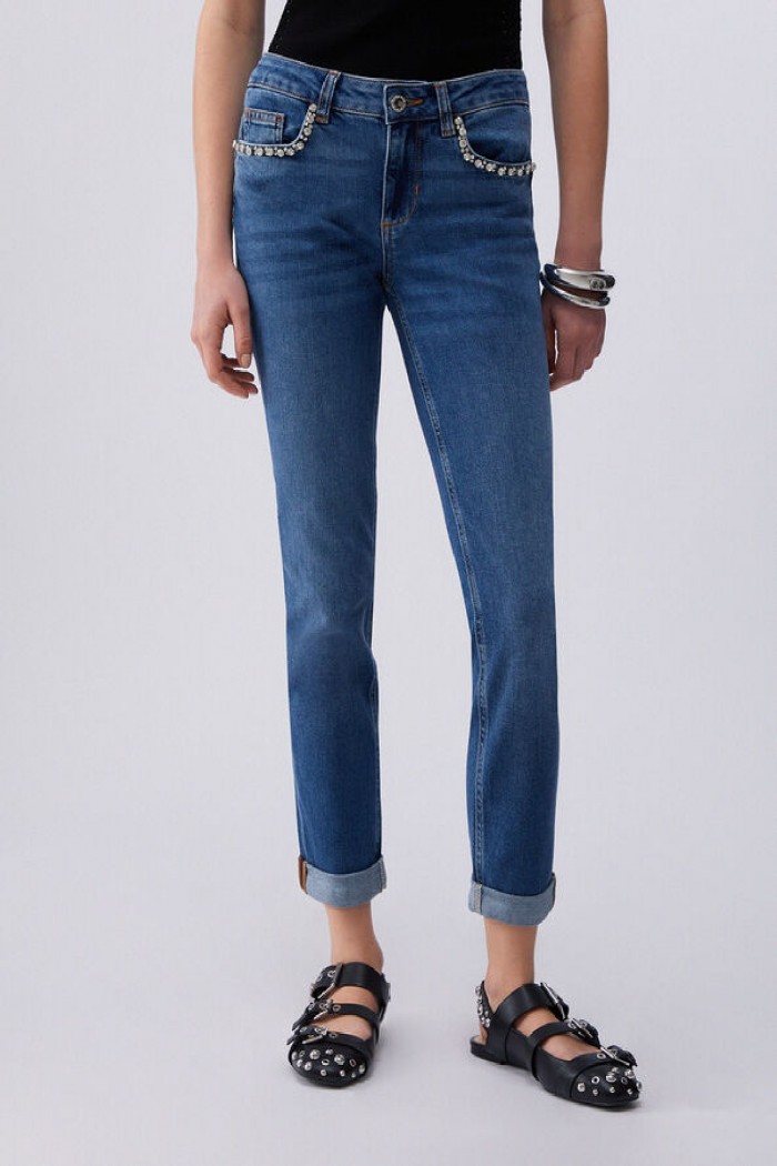  JEANS SKINNY CON RICAMI GIOIELLO LIU JO
