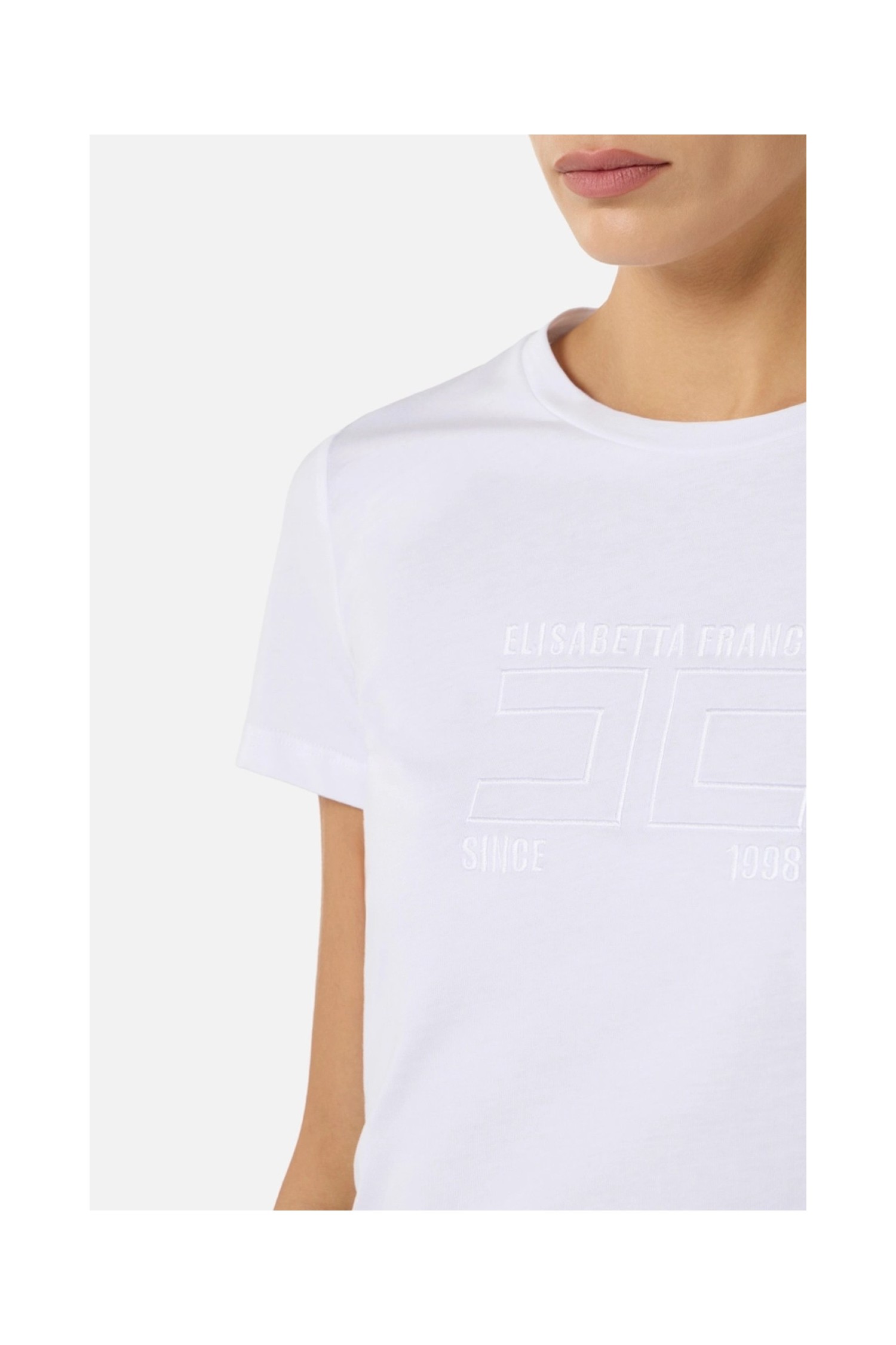  T -SHIRT IN JERSEY CON LOGO RICAMATO ELISABETTA FRANCHI