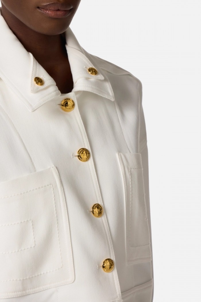 CABAN IN GABARDINE CON BOTTONI GIOIELLO ELISABETTA FRANCHI