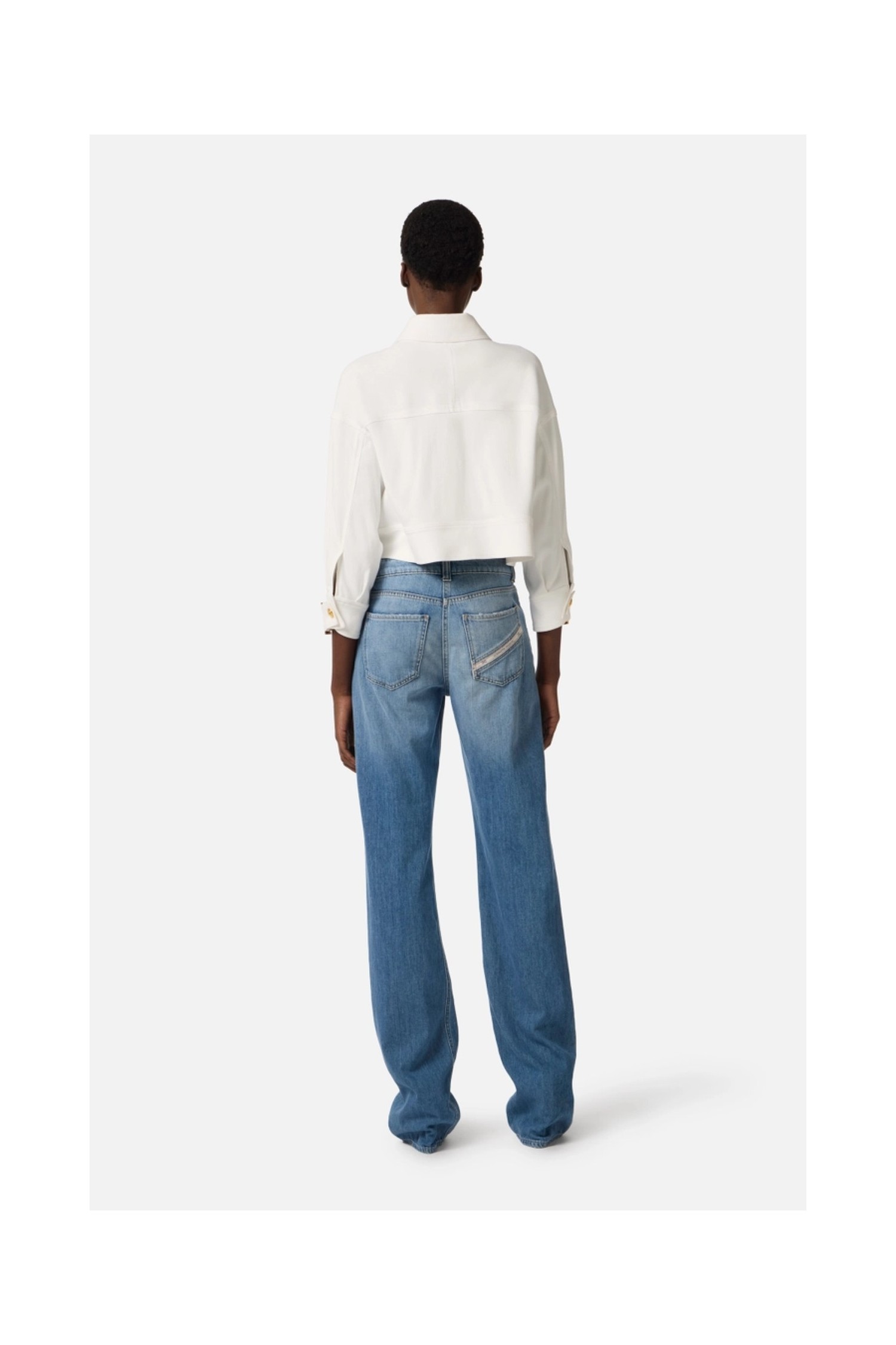 CABAN IN GABARDINE CON BOTTONI GIOIELLO ELISABETTA FRANCHI