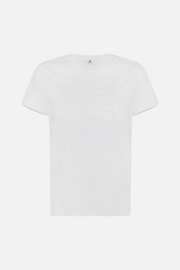  T -SHIRT IN JERSEY CON LOGO RICAMATO ELISABETTA FRANCHI