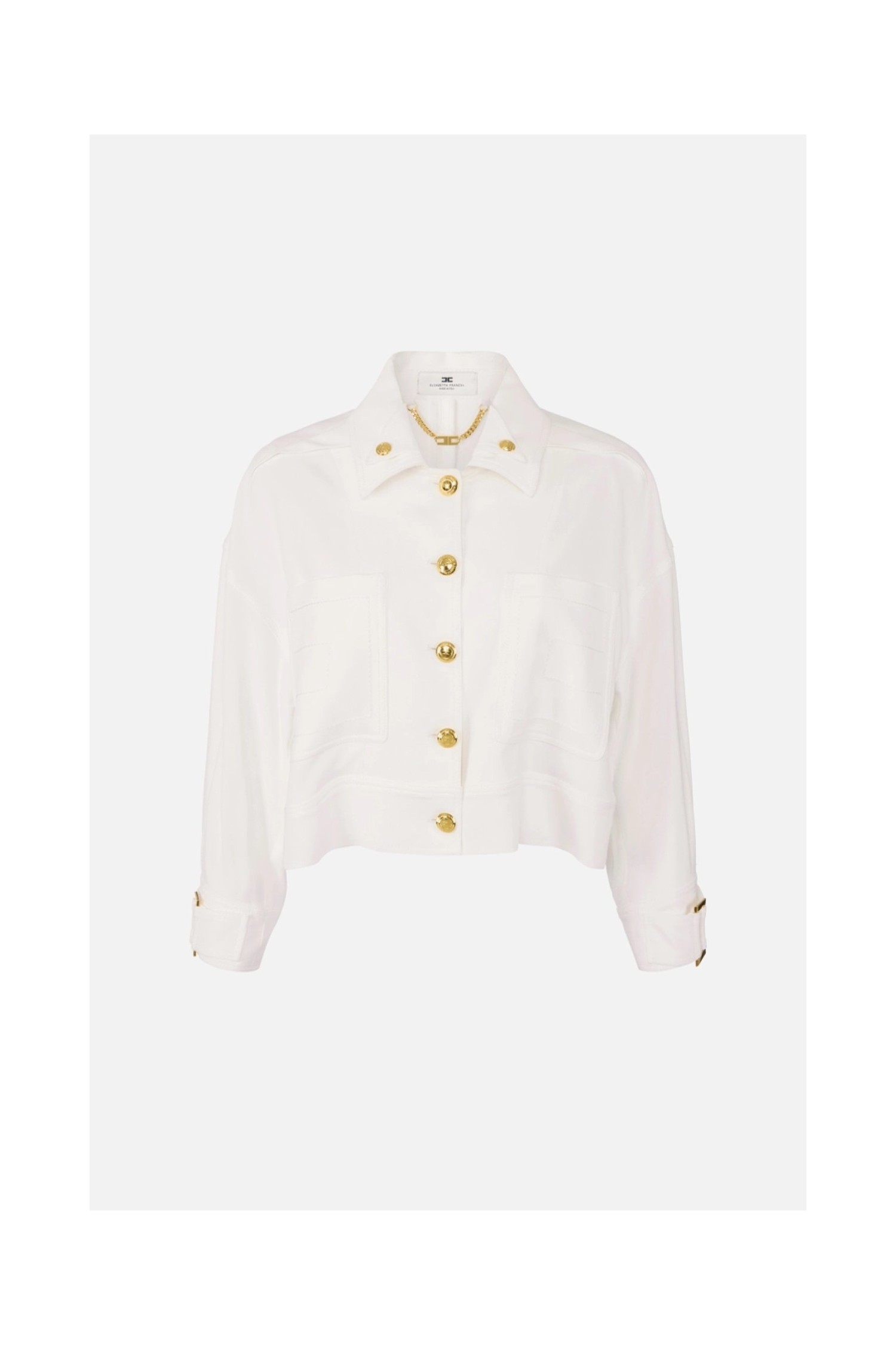 CABAN IN GABARDINE CON BOTTONI GIOIELLO ELISABETTA FRANCHI