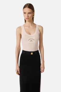 TOP IN MAGLIA CON LOGO ELISABETTA FRANCHI