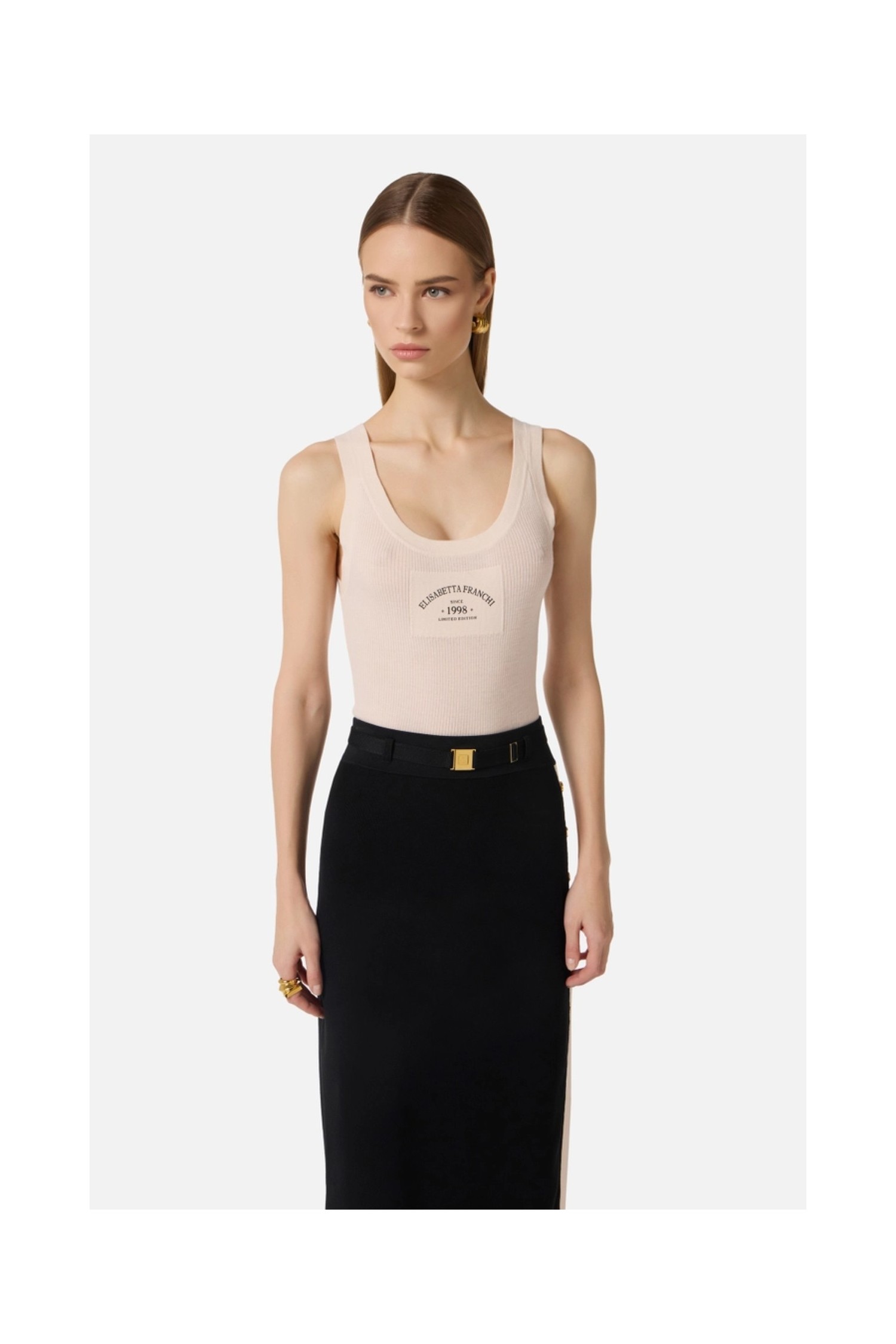 TOP IN MAGLIA CON LOGO ELISABETTA FRANCHI