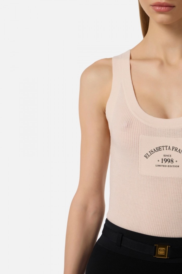 TOP IN MAGLIA CON LOGO ELISABETTA FRANCHI