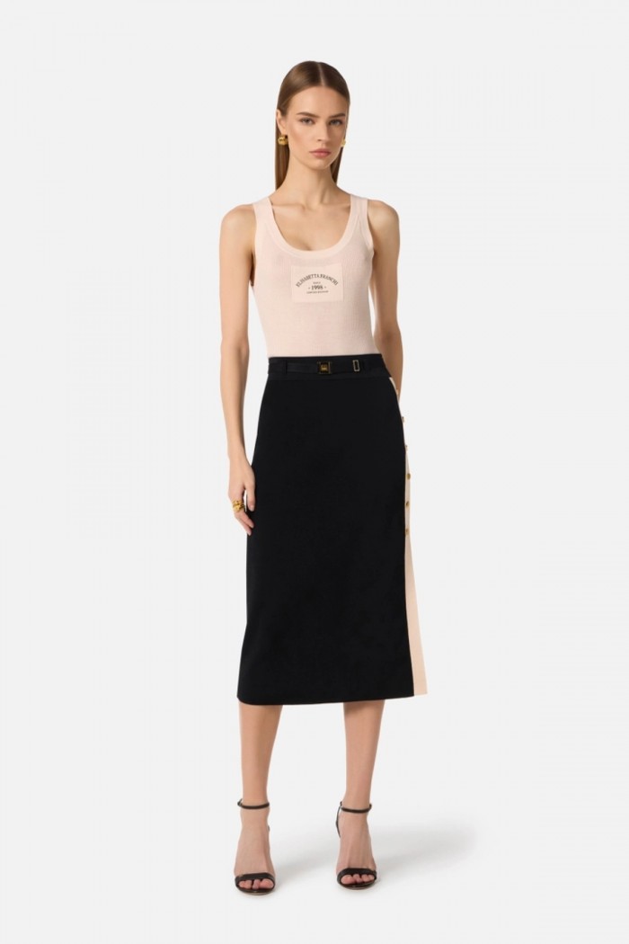 TOP IN MAGLIA CON LOGO ELISABETTA FRANCHI