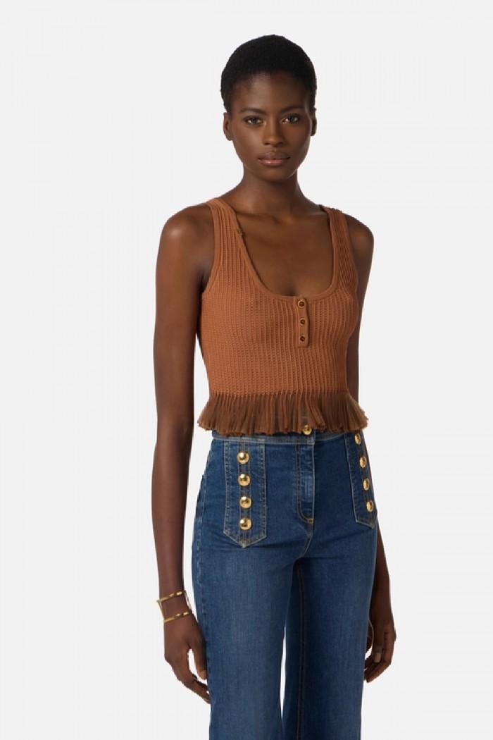 TOP IN MAGLIA A JOUR ELISABETTA FRANCHI