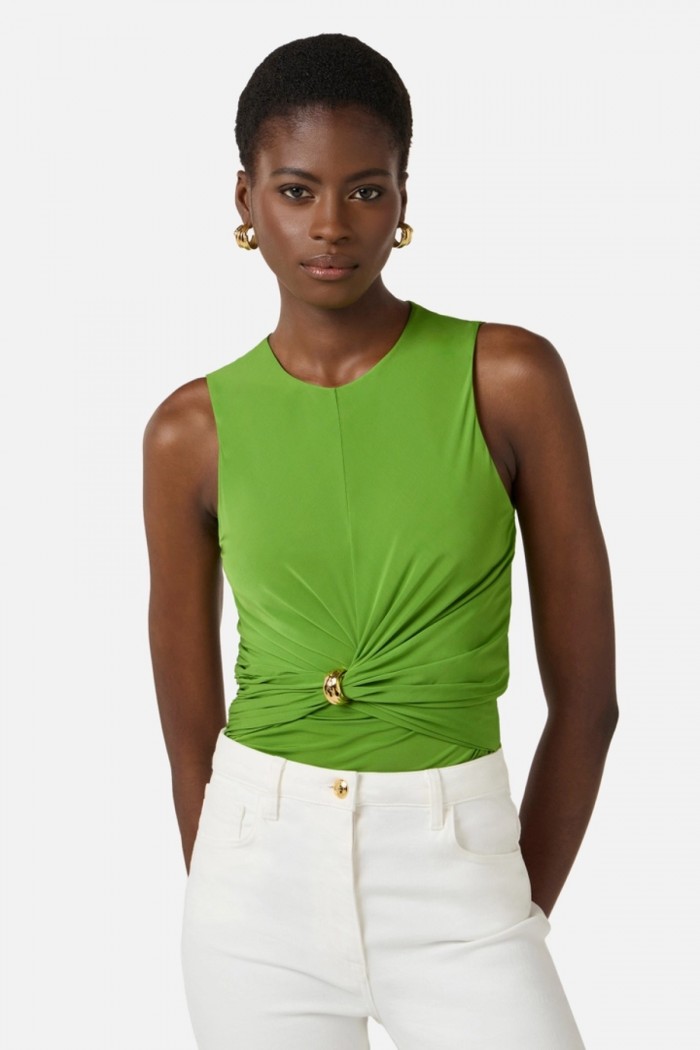 TOP IN JERSEY CON DETTAGLIO GIOIELLO ELISABETTA FRANCHI