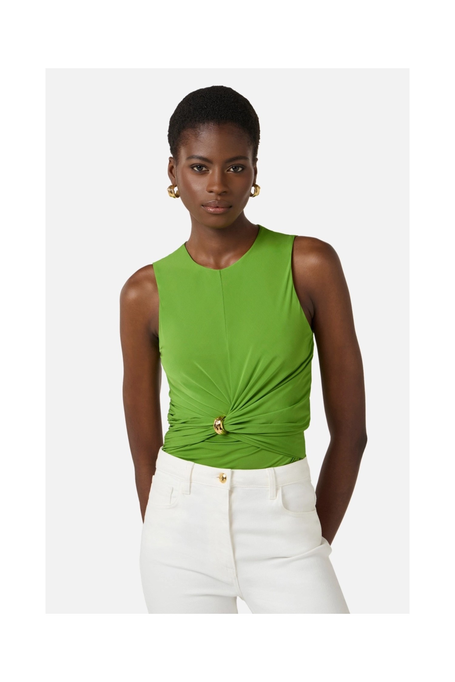 TOP IN JERSEY CON DETTAGLIO GIOIELLO ELISABETTA FRANCHI