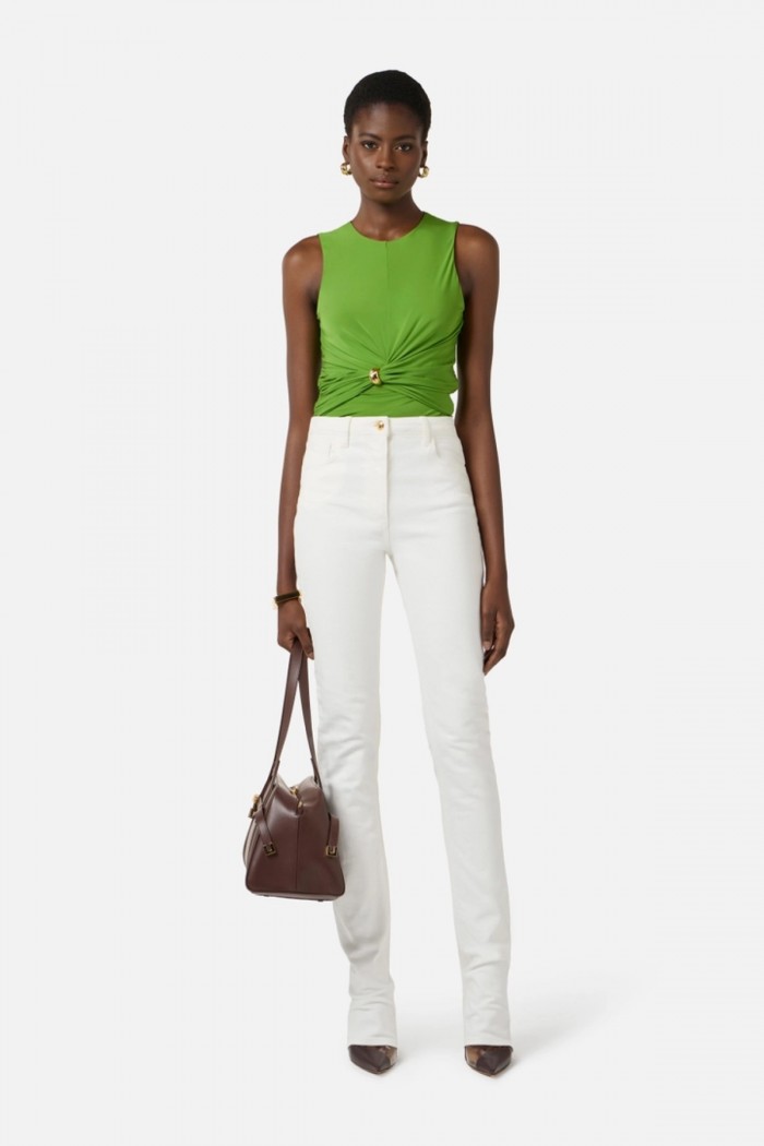TOP IN JERSEY CON DETTAGLIO GIOIELLO ELISABETTA FRANCHI