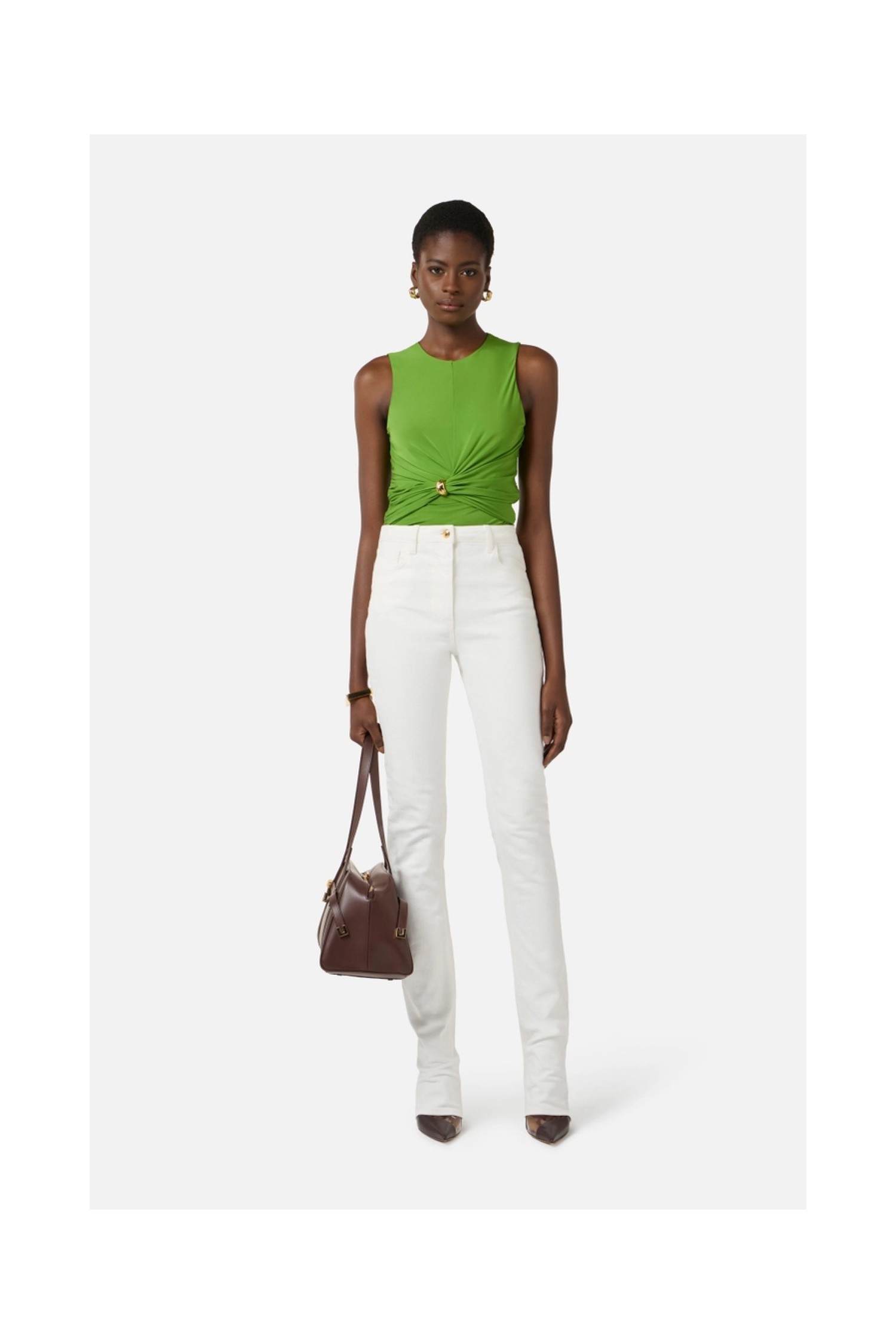 TOP IN JERSEY CON DETTAGLIO GIOIELLO ELISABETTA FRANCHI