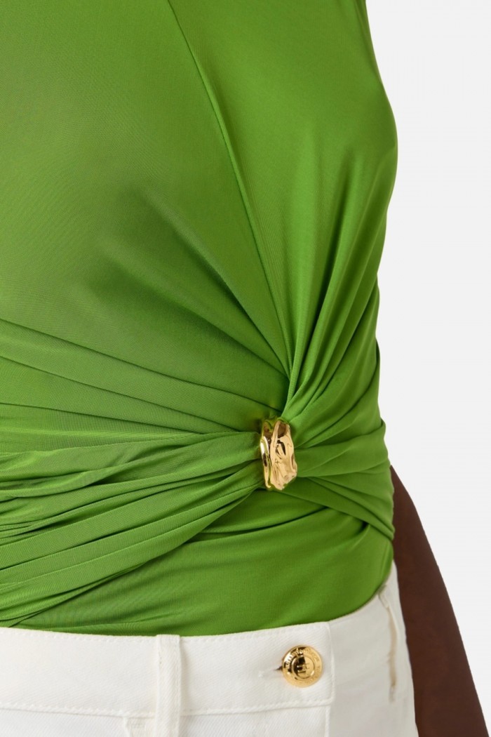 TOP IN JERSEY CON DETTAGLIO GIOIELLO ELISABETTA FRANCHI
