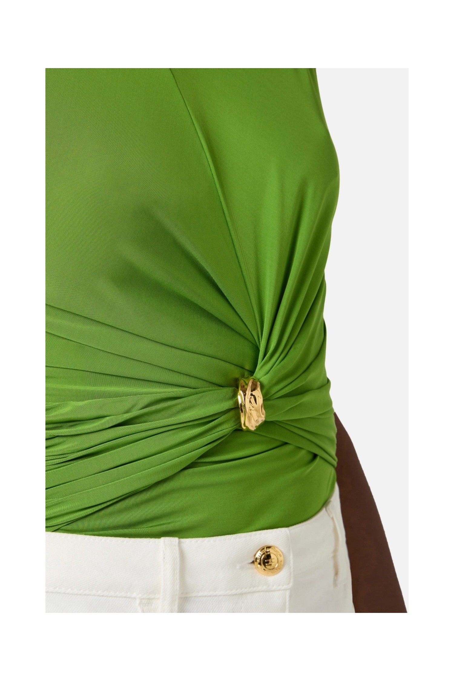 TOP IN JERSEY CON DETTAGLIO GIOIELLO ELISABETTA FRANCHI