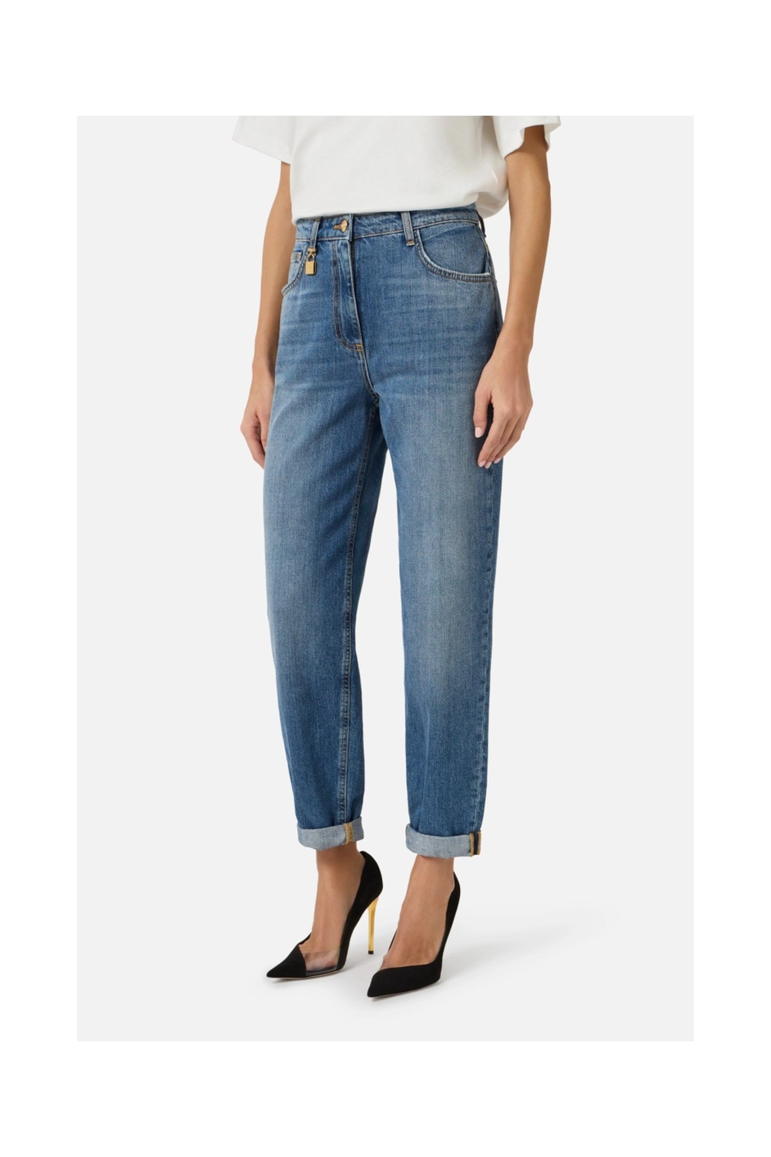 JEANS A OVETTO CON LUCCHETTO GIOIELLO ELISABETTA FRANCHI
