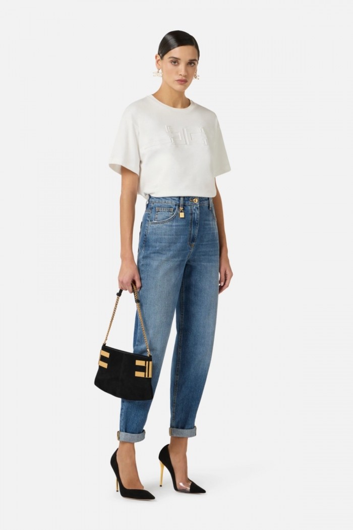 JEANS A OVETTO CON LUCCHETTO GIOIELLO ELISABETTA FRANCHI