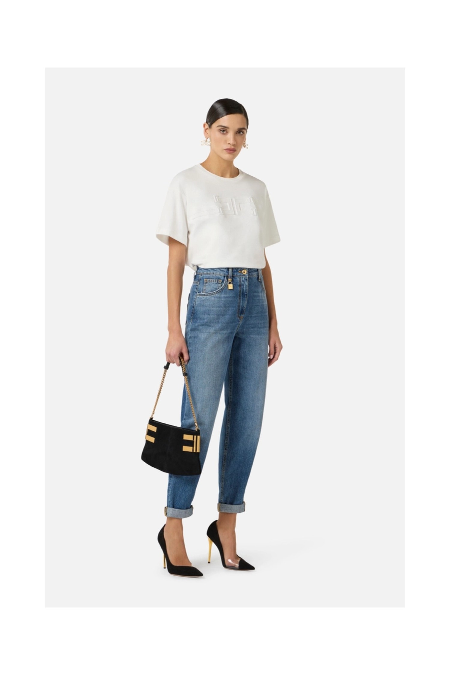 JEANS A OVETTO CON LUCCHETTO GIOIELLO ELISABETTA FRANCHI