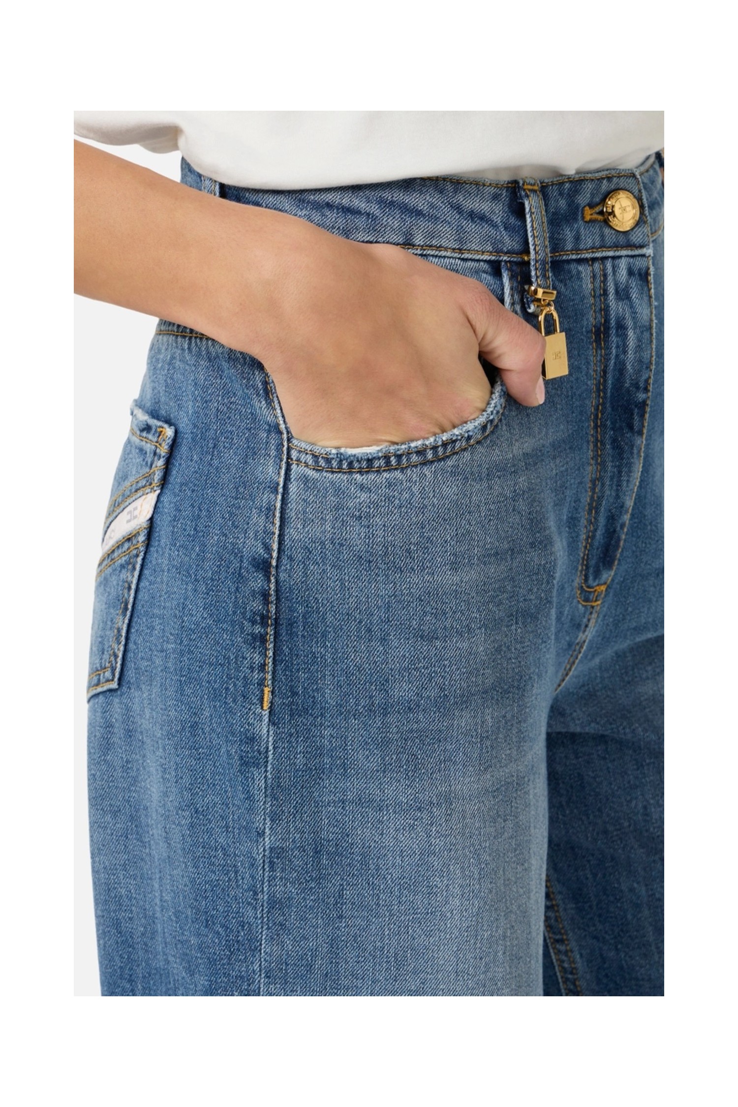 JEANS A OVETTO CON LUCCHETTO GIOIELLO ELISABETTA FRANCHI