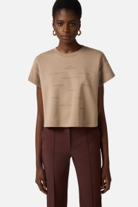 T SHIRT IN JERSEY CON STAMPA LETTERING ELISABETTA FRANCHI