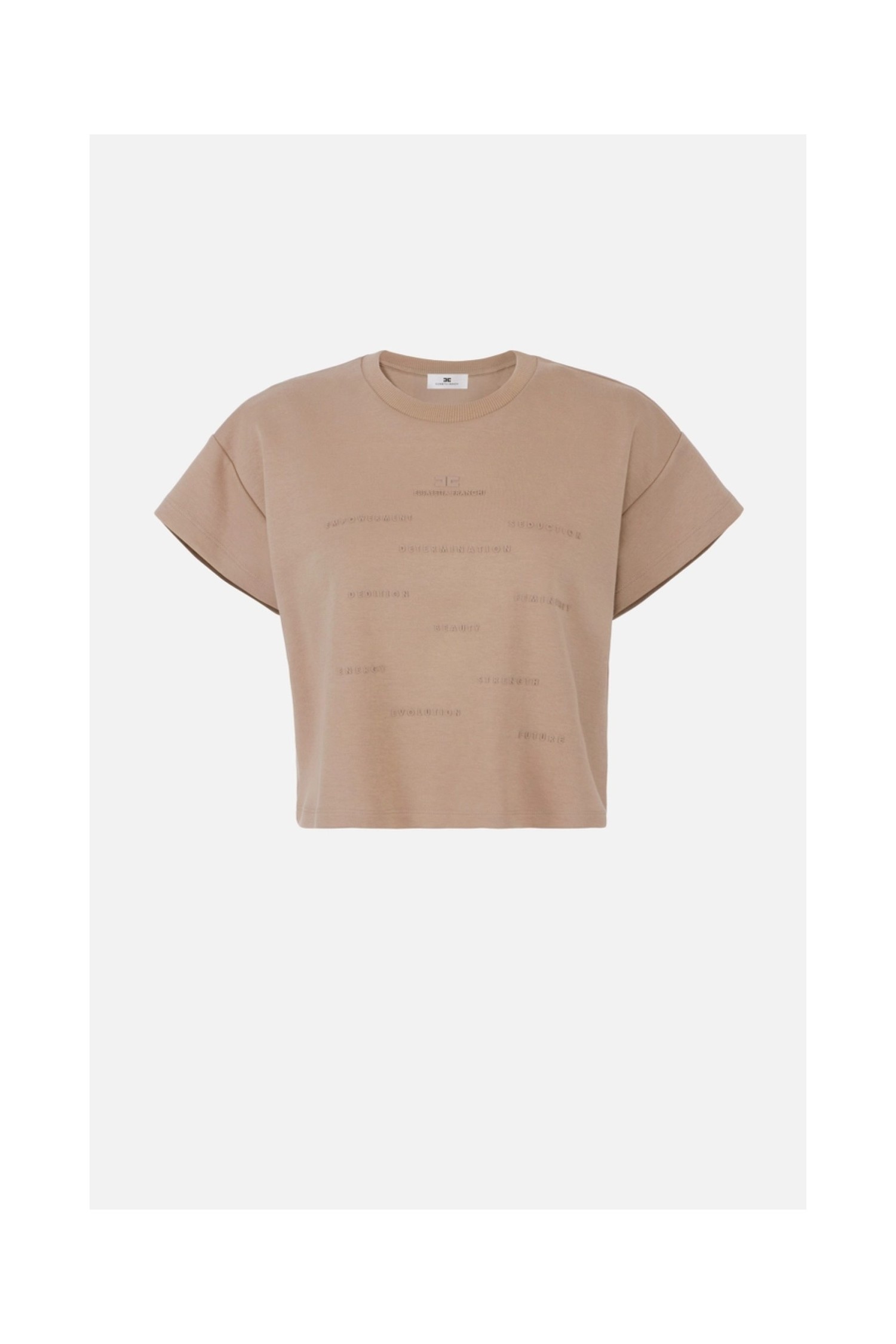 T SHIRT IN JERSEY CON STAMPA LETTERING ELISABETTA FRANCHI