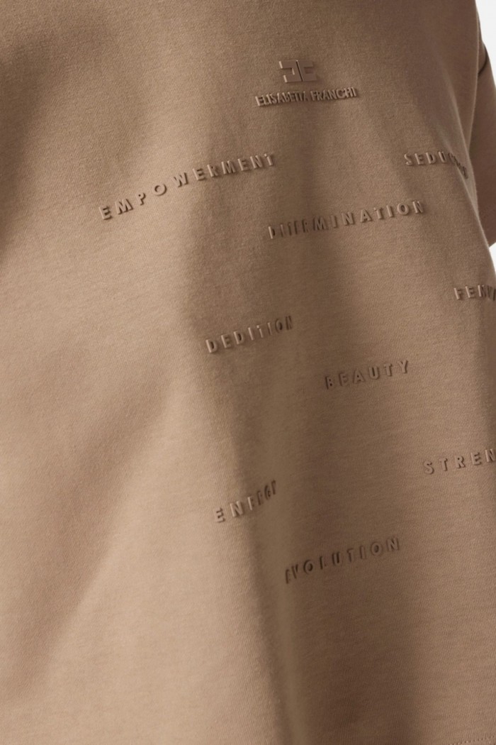 T SHIRT IN JERSEY CON STAMPA LETTERING ELISABETTA FRANCHI